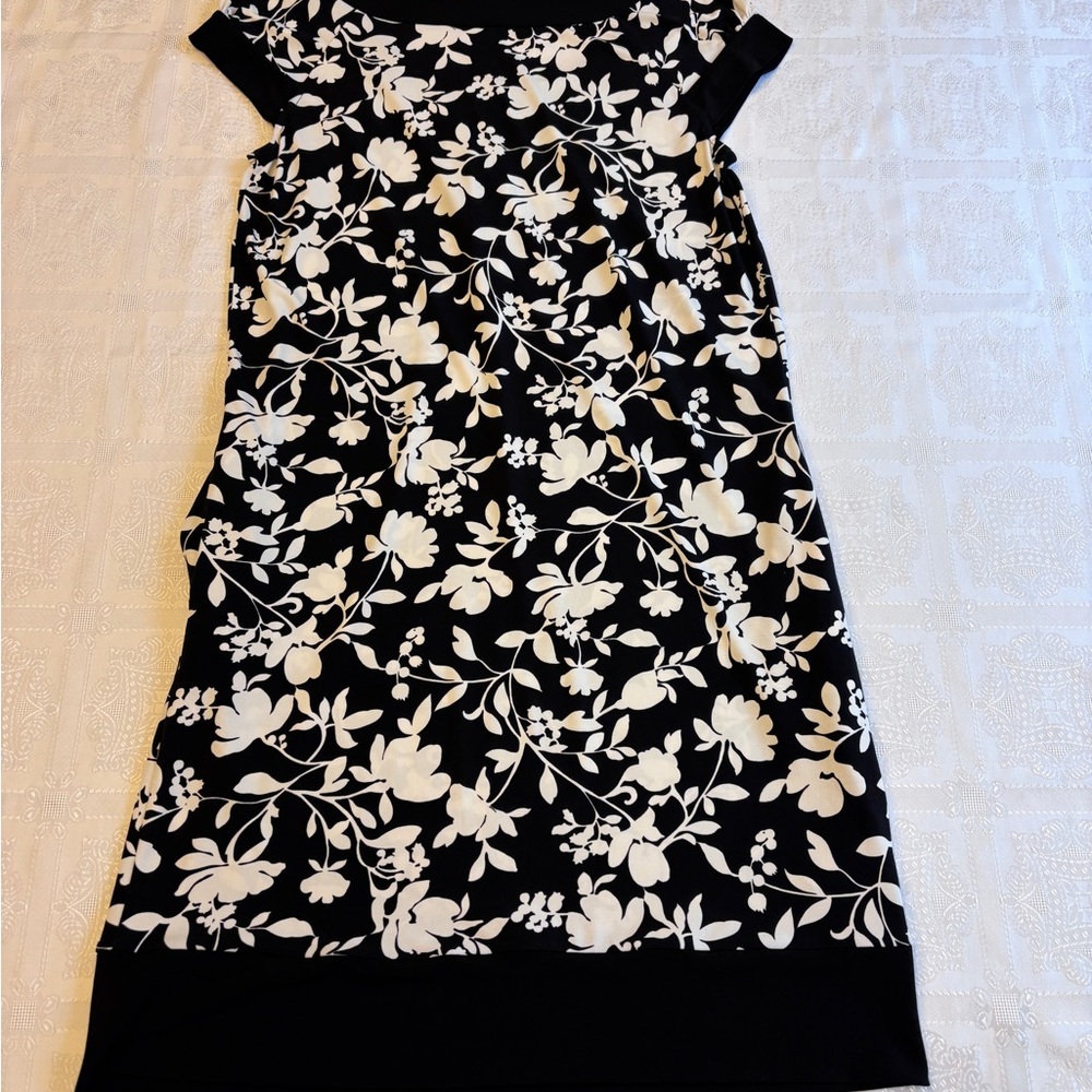 Floral Black and White Dress